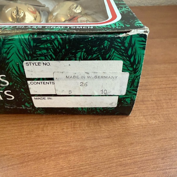 VTG Kurt S. Adler 5 Gold Hand Painted Santa Claus Glass Ornaments Santas World - Picture 9 of 10